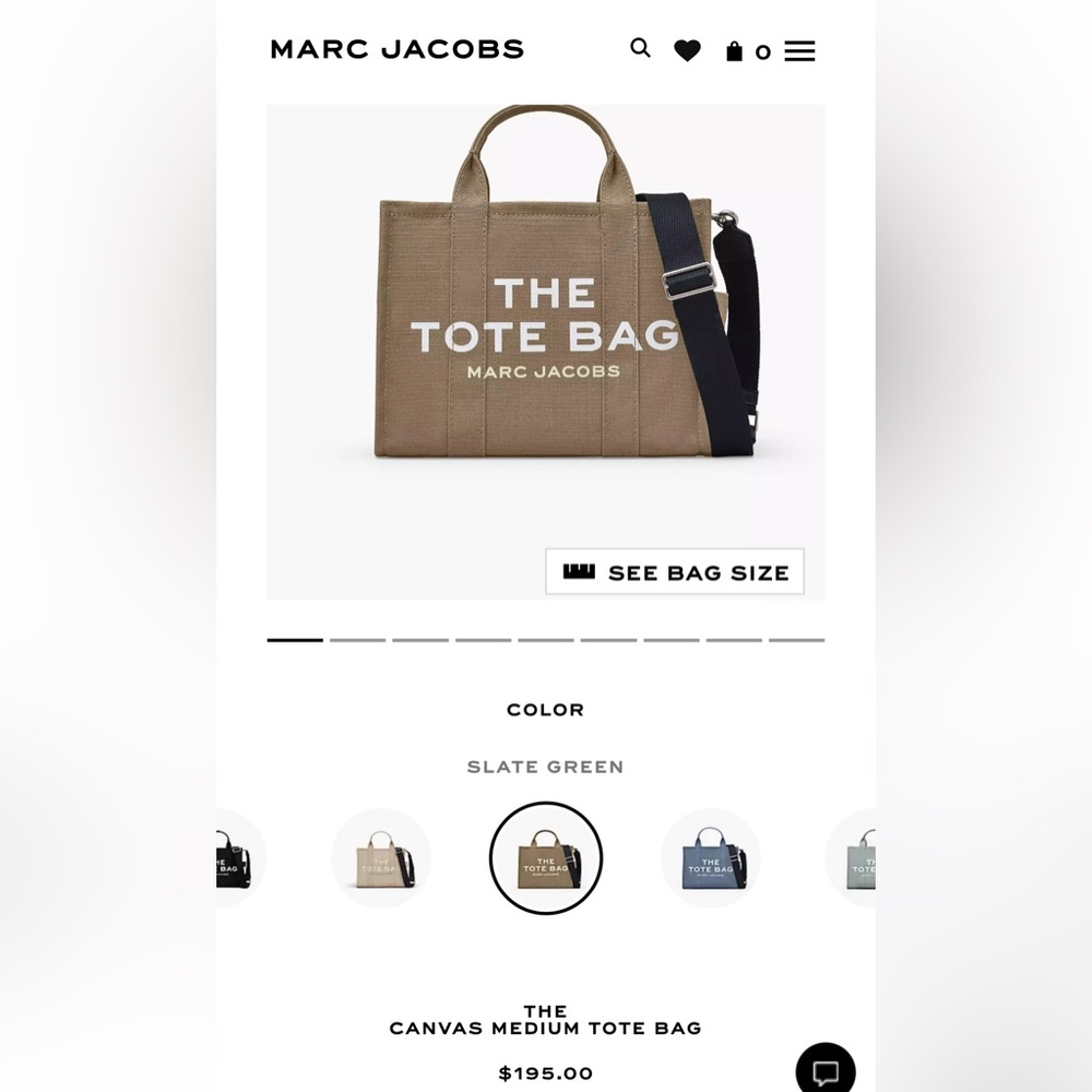 MARC JACOBS slate TOTE BAG 👜💚🤍🩶